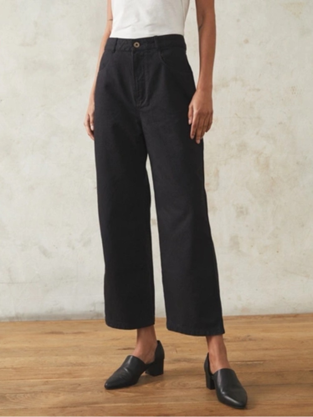 Billy Reid Cropped Wide Leg Pant In Black